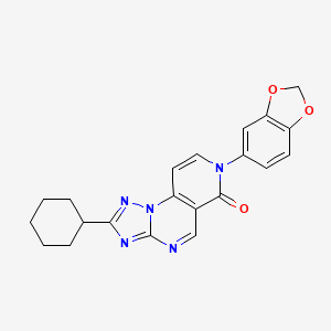 molecular formula C21H19N5O3 B5414087 7-(1,3-benzodioxol-5-yl)-2-cyclohexylpyrido[3,4-e][1,2,4]triazolo[1,5-a]pyrimidin-6(7H)-one 