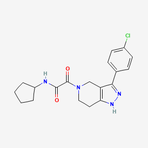 2-[3-(4-chlorophenyl)-1,4,6,7-tetrahydropyrazolo[4,3-c]pyridin-5-yl]-N-cyclopentyl-2-oxoacetamide