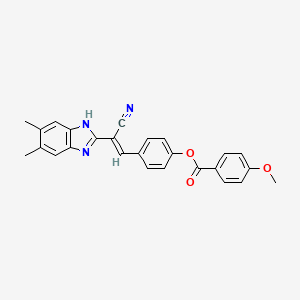 4-[(E)-2-cyano-2-(5,6-dimethyl-1H-benzimidazol-2-yl)ethenyl]phenyl 4-methoxybenzoate