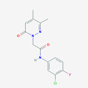 N-(3-chloro-4-fluorophenyl)-2-(3,4-dimethyl-6-oxopyridazin-1(6H)-yl)acetamide