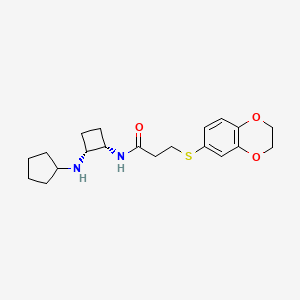 N-[(1S,2R)-2-(cyclopentylamino)cyclobutyl]-3-(2,3-dihydro-1,4-benzodioxin-6-ylsulfanyl)propanamide