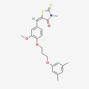 (5E)-5-[[4-[3-(3,5-dimethylphenoxy)propoxy]-3-methoxyphenyl]methylidene]-3-methyl-2-sulfanylidene-1,3-thiazolidin-4-one