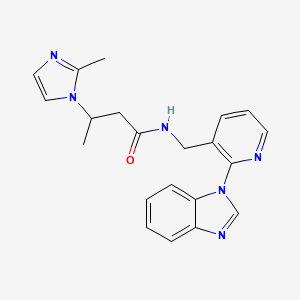 N-{[2-(1H-benzimidazol-1-yl)pyridin-3-yl]methyl}-3-(2-methyl-1H-imidazol-1-yl)butanamide