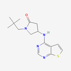 molecular formula C15H20N4OS B5414790 1-(2,2-dimethylpropyl)-4-(thieno[2,3-d]pyrimidin-4-ylamino)pyrrolidin-2-one 