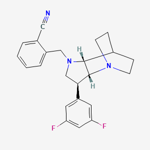 2-{[(2R*,3S*,6R*)-3-(3,5-difluorophenyl)-1,5-diazatricyclo[5.2.2.0~2,6~]undec-5-yl]methyl}benzonitrile