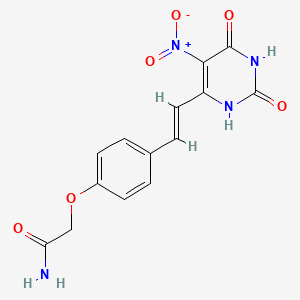 2-{4-[(E)-2-(5-nitro-2,6-dioxo-1,2,3,6-tetrahydropyrimidin-4-yl)ethenyl]phenoxy}acetamide