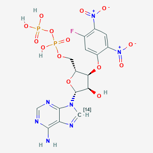 molecular formula C16H16FN7O14P2 B054149 3'-O-(5-Fluoro-2,4-dinitrophenyl)ADP ether CAS No. 117414-72-9