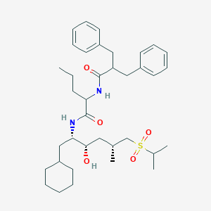 molecular formula C37H56N2O5S B054188 1-Cyclohexyl-2-((dibenzylacetyl-L-norvalinyl)amino)-3-hydroxy-6-isopropylsulfonyl-5-methylhexane CAS No. 117760-71-1
