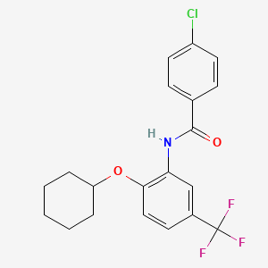 4-chloro-N-[2-(cyclohexyloxy)-5-(trifluoromethyl)phenyl]benzamide