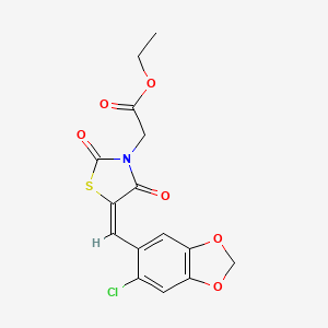 ethyl {5-[(6-chloro-1,3-benzodioxol-5-yl)methylene]-2,4-dioxo-1,3-thiazolidin-3-yl}acetate