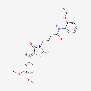 4-[5-(3,4-dimethoxybenzylidene)-4-oxo-2-thioxo-1,3-thiazolidin-3-yl]-N-(2-ethoxyphenyl)butanamide