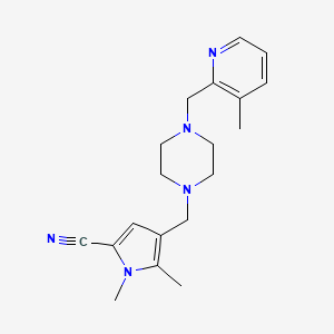 molecular formula C19H25N5 B5419132 1,5-dimethyl-4-({4-[(3-methyl-2-pyridinyl)methyl]-1-piperazinyl}methyl)-1H-pyrrole-2-carbonitrile 