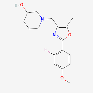 1-{[2-(2-fluoro-4-methoxyphenyl)-5-methyl-1,3-oxazol-4-yl]methyl}piperidin-3-ol