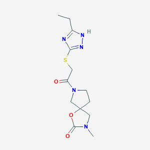 7-{[(3-ethyl-1H-1,2,4-triazol-5-yl)thio]acetyl}-3-methyl-1-oxa-3,7-diazaspiro[4.4]nonan-2-one