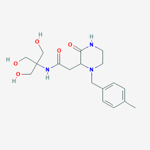 N-[2-hydroxy-1,1-bis(hydroxymethyl)ethyl]-2-[1-(4-methylbenzyl)-3-oxo-2-piperazinyl]acetamide