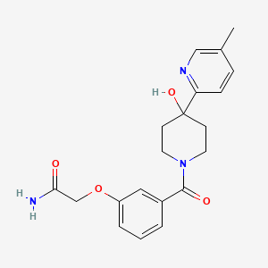 2-(3-{[4-hydroxy-4-(5-methylpyridin-2-yl)piperidin-1-yl]carbonyl}phenoxy)acetamide