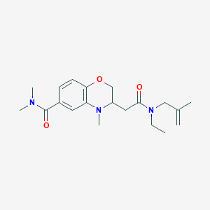 molecular formula C20H29N3O3 B5419313 3-{2-[ethyl(2-methylprop-2-en-1-yl)amino]-2-oxoethyl}-N,N,4-trimethyl-3,4-dihydro-2H-1,4-benzoxazine-6-carboxamide 