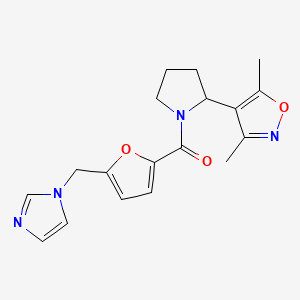 4-{1-[5-(1H-imidazol-1-ylmethyl)-2-furoyl]pyrrolidin-2-yl}-3,5-dimethylisoxazole