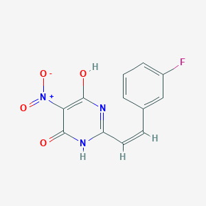 molecular formula C12H8FN3O4 B5419573 2-[2-(3-fluorophenyl)vinyl]-6-hydroxy-5-nitro-4(3H)-pyrimidinone 