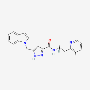 5-(1H-indol-1-ylmethyl)-N-[1-methyl-2-(3-methylpyridin-2-yl)ethyl]-1H-pyrazole-3-carboxamide