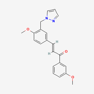 (E)-1-(3-METHOXYPHENYL)-3-[4-METHOXY-3-(1H-PYRAZOL-1-YLMETHYL)PHENYL]-2-PROPEN-1-ONE