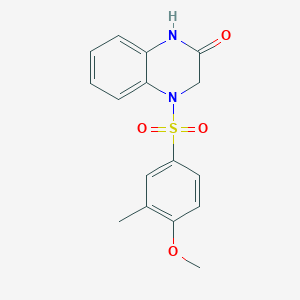 molecular formula C16H16N2O4S B5419749 4-[(4-methoxy-3-methylphenyl)sulfonyl]-3,4-dihydro-2(1H)-quinoxalinone 