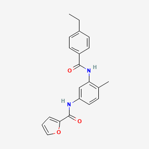 molecular formula C21H20N2O3 B5419807 N-{3-[(4-ethylbenzoyl)amino]-4-methylphenyl}-2-furamide 