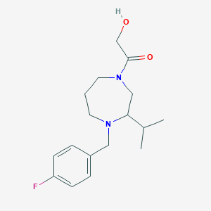 molecular formula C17H25FN2O2 B5419835 2-[4-(4-fluorobenzyl)-3-isopropyl-1,4-diazepan-1-yl]-2-oxoethanol 