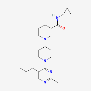 molecular formula C22H35N5O B5419837 N-cyclopropyl-1'-(2-methyl-5-propylpyrimidin-4-yl)-1,4'-bipiperidine-3-carboxamide 