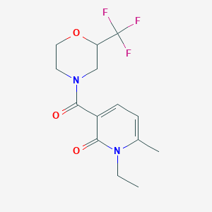 molecular formula C14H17F3N2O3 B5419851 1-ethyl-6-methyl-3-{[2-(trifluoromethyl)morpholin-4-yl]carbonyl}pyridin-2(1H)-one 