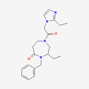 4-benzyl-3-ethyl-1-[(2-ethyl-1H-imidazol-1-yl)acetyl]-1,4-diazepan-5-one