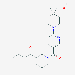 1-[1-({6-[4-(hydroxymethyl)-4-methylpiperidin-1-yl]pyridin-3-yl}carbonyl)piperidin-3-yl]-3-methylbutan-1-one