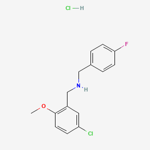 N-[(5-chloro-2-methoxyphenyl)methyl]-1-(4-fluorophenyl)methanamine;hydrochloride