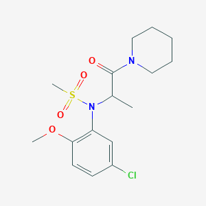 N-(5-chloro-2-methoxyphenyl)-N-[1-methyl-2-oxo-2-(1-piperidinyl)ethyl]methanesulfonamide