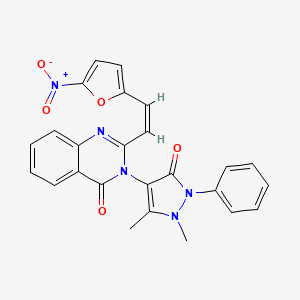 3-(1,5-dimethyl-3-oxo-2-phenyl-2,3-dihydro-1H-pyrazol-4-yl)-2-[2-(5-nitro-2-furyl)vinyl]-4(3H)-quinazolinone