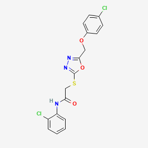 2-({5-[(4-chlorophenoxy)methyl]-1,3,4-oxadiazol-2-yl}thio)-N-(2-chlorophenyl)acetamide