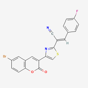 2-[4-(6-bromo-2-oxo-2H-chromen-3-yl)-1,3-thiazol-2-yl]-3-(4-fluorophenyl)acrylonitrile