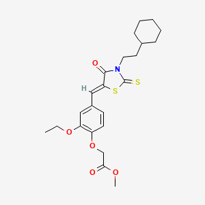 methyl (4-{[3-(2-cyclohexylethyl)-4-oxo-2-thioxo-1,3-thiazolidin-5-ylidene]methyl}-2-ethoxyphenoxy)acetate