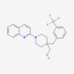 molecular formula C23H23F3N2O B5420915 {1-quinolin-2-yl-4-[3-(trifluoromethyl)benzyl]piperidin-4-yl}methanol 