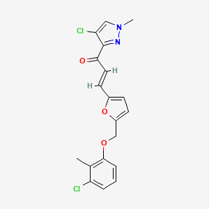 (E)-3-{5-[(3-CHLORO-2-METHYLPHENOXY)METHYL]-2-FURYL}-1-(4-CHLORO-1-METHYL-1H-PYRAZOL-3-YL)-2-PROPEN-1-ONE