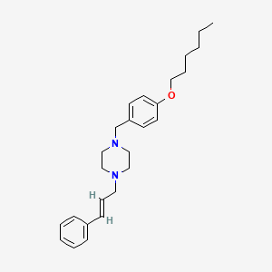 1-[(4-hexoxyphenyl)methyl]-4-[(E)-3-phenylprop-2-enyl]piperazine