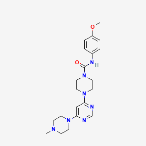 molecular formula C22H31N7O2 B5421100 N-(4-ethoxyphenyl)-4-[6-(4-methyl-1-piperazinyl)-4-pyrimidinyl]-1-piperazinecarboxamide 