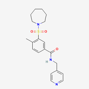 3-(azepan-1-ylsulfonyl)-4-methyl-N-(pyridin-4-ylmethyl)benzamide