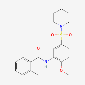 N-(2-methoxy-5-piperidin-1-ylsulfonylphenyl)-2-methylbenzamide