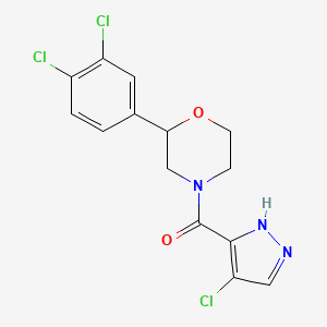 molecular formula C14H12Cl3N3O2 B5421207 (4-chloro-1H-pyrazol-5-yl)-[2-(3,4-dichlorophenyl)morpholin-4-yl]methanone 