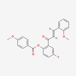 molecular formula C24H19FO5 B5421215 4-fluoro-2-[3-(2-methoxyphenyl)acryloyl]phenyl 4-methoxybenzoate 