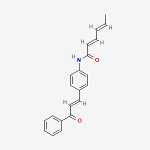 N-[4-(3-oxo-3-phenyl-1-propen-1-yl)phenyl]-2,4-hexadienamide