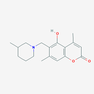 5-hydroxy-4,7-dimethyl-6-[(3-methylpiperidino)methyl]-2H-chromen-2-one