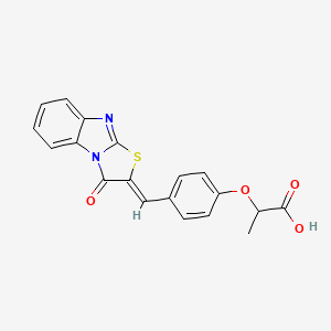 2-[4-[(Z)-(1-oxo-[1,3]thiazolo[3,2-a]benzimidazol-2-ylidene)methyl]phenoxy]propanoic acid