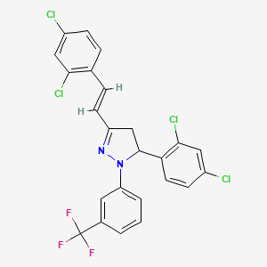 3-(2,4-dichlorophenyl)-5-[(E)-2-(2,4-dichlorophenyl)ethenyl]-2-[3-(trifluoromethyl)phenyl]-3,4-dihydropyrazole